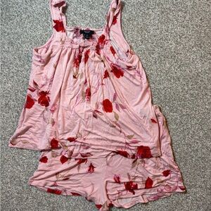 Vera Wang Pink and Red Floral Pajama Set